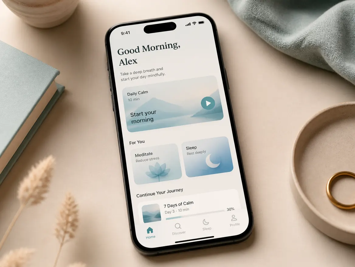 Cognitive therapy app shown on a phone