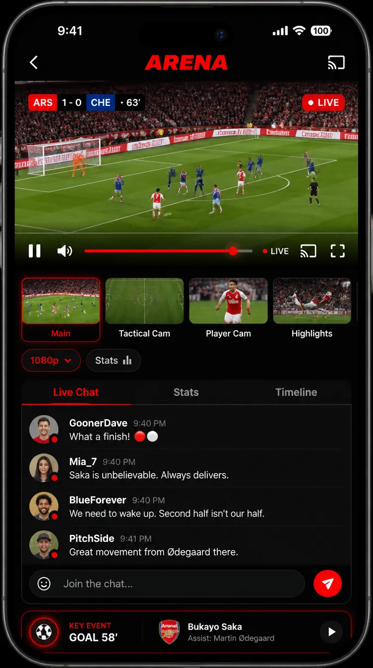 ARENA app screen 2