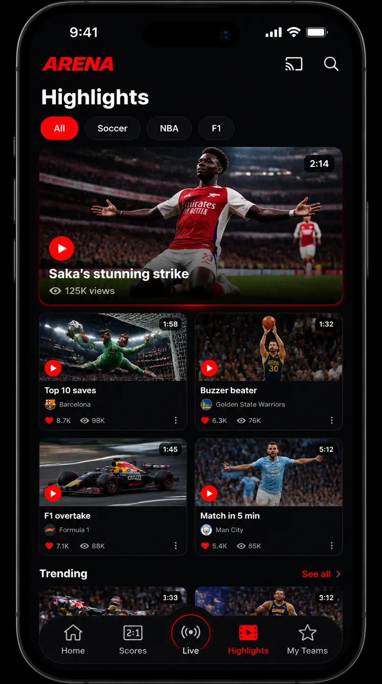 ARENA app screen 4