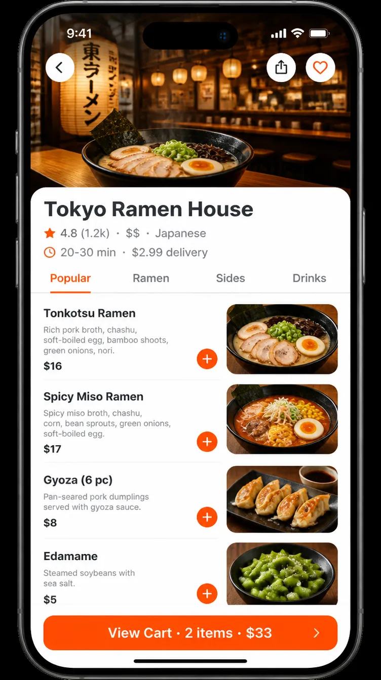 Feasto app screen 2