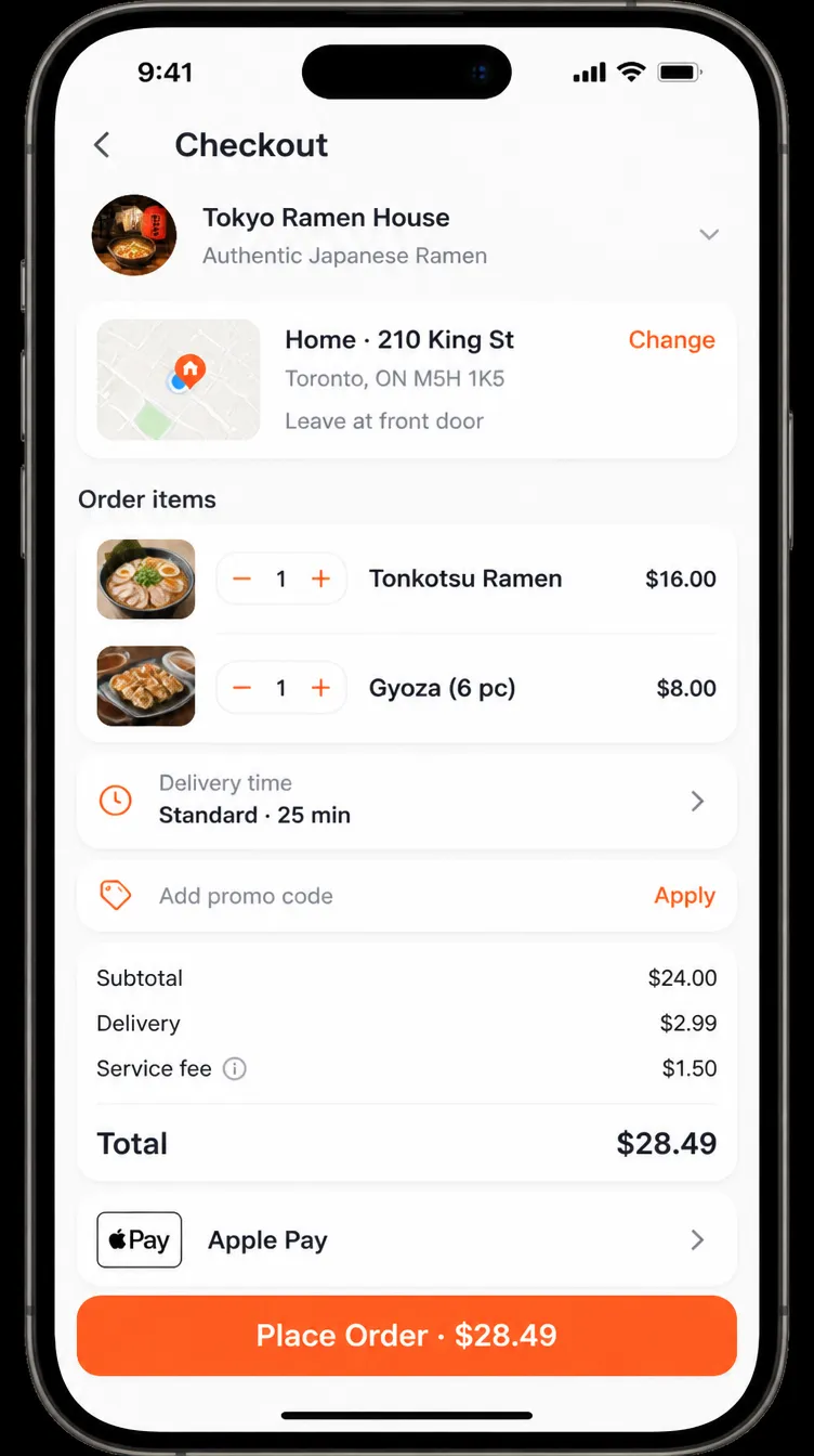 Feasto app screen 3
