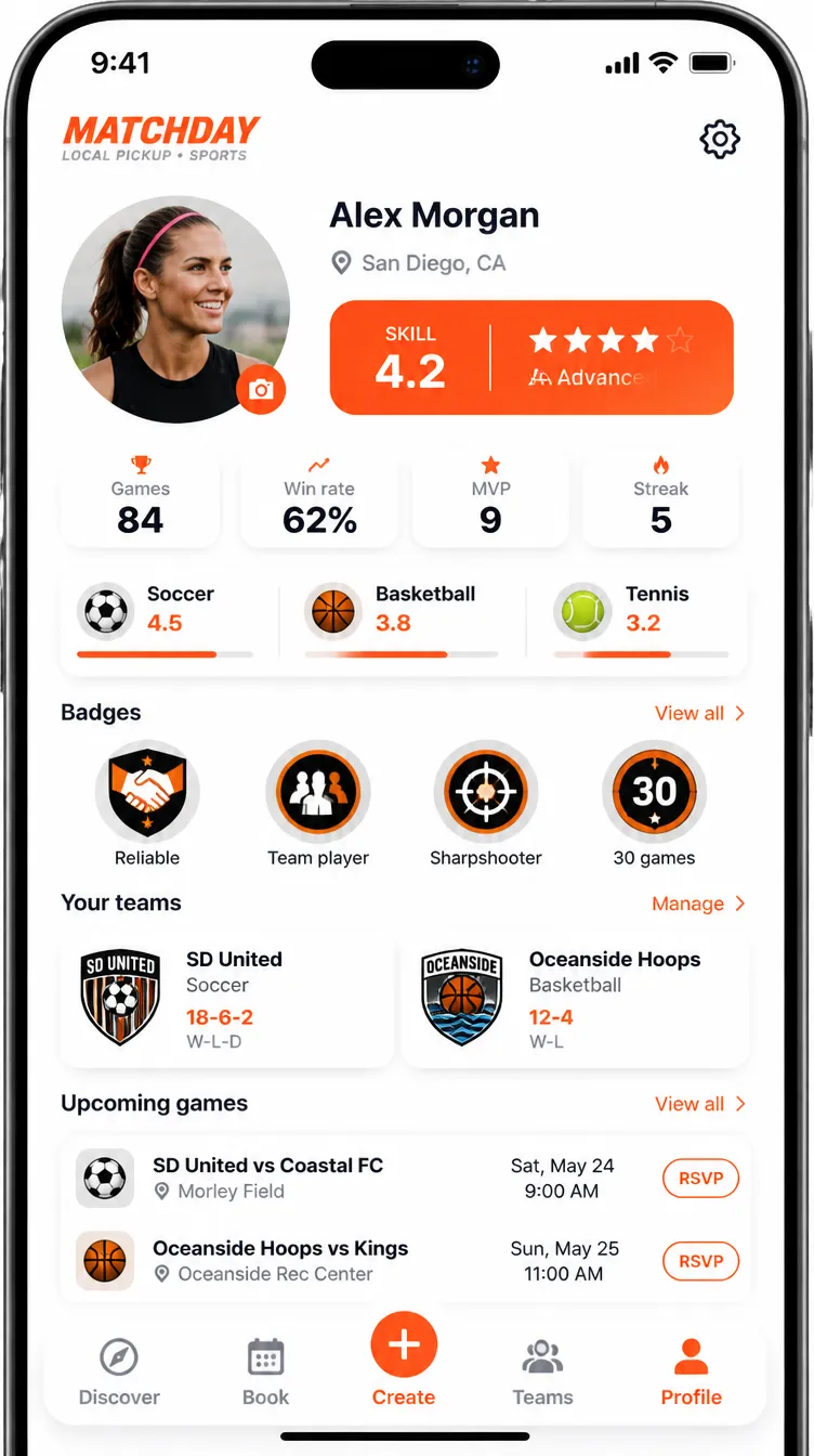 MATCHDAY app screen 4