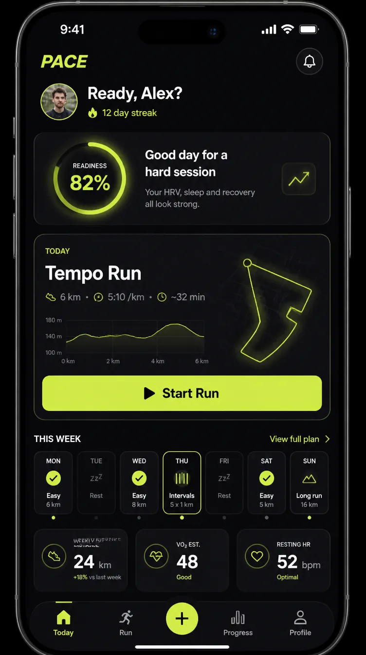 PACE app screen 1